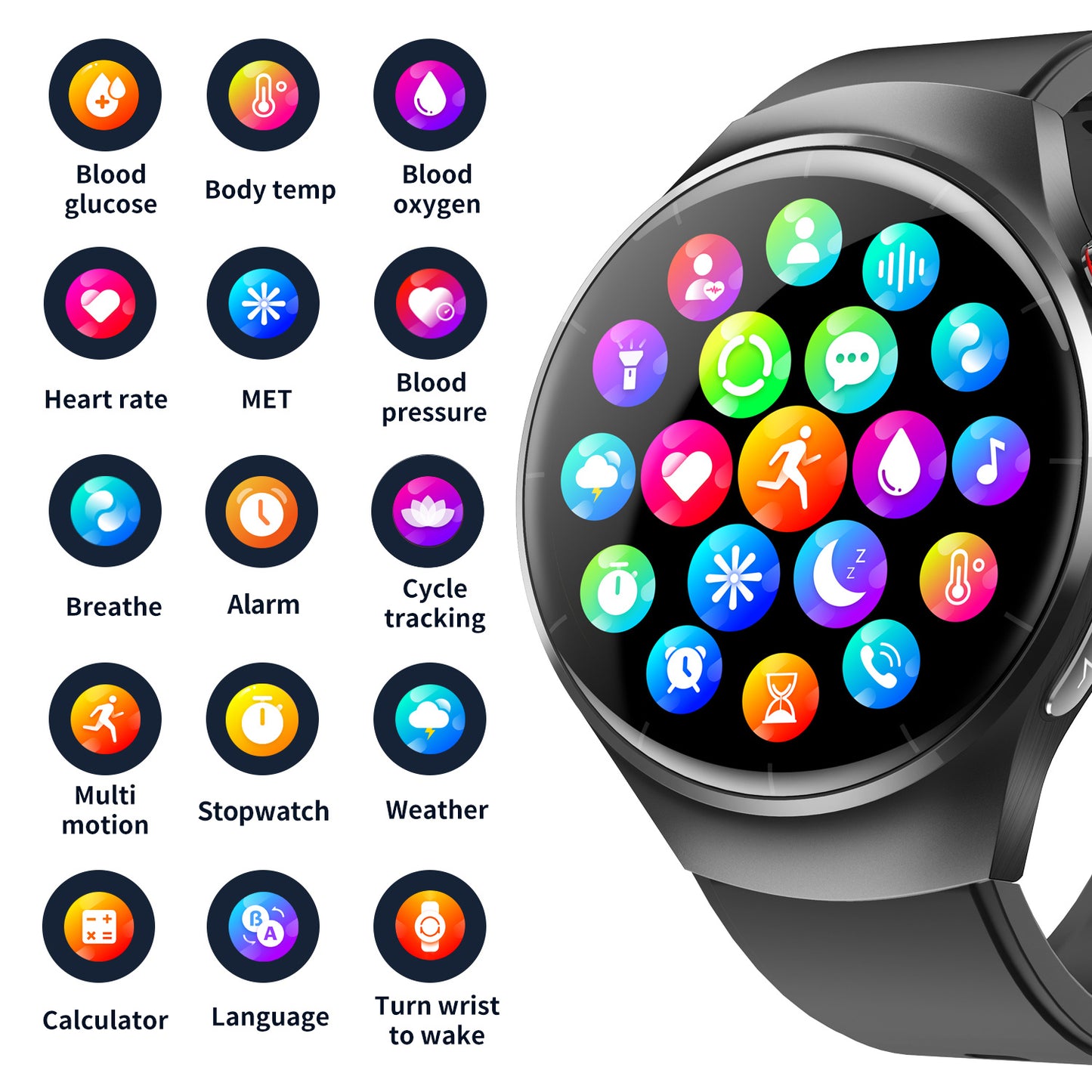 Reloj inteligente de moda para hombres y mujeres.