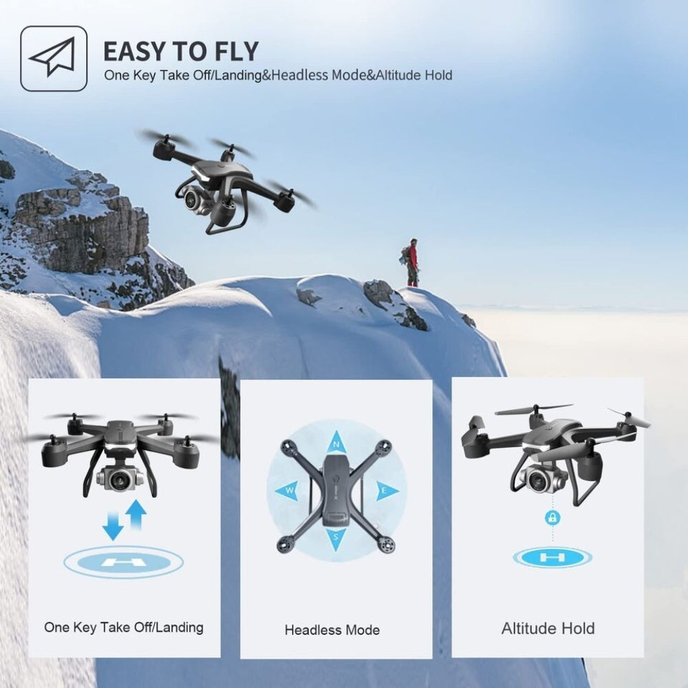Dron profesional 6K HD con cámara dual.