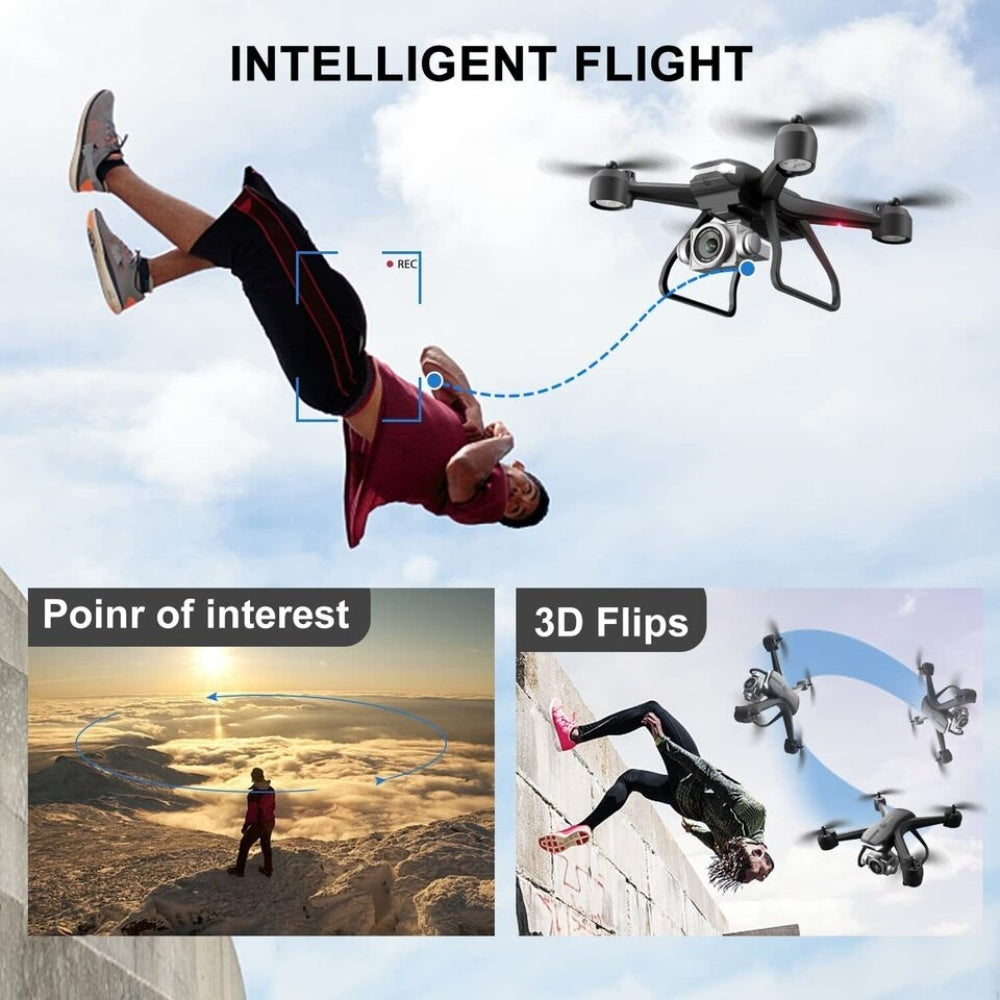 Dron profesional 6K HD con cámara dual.