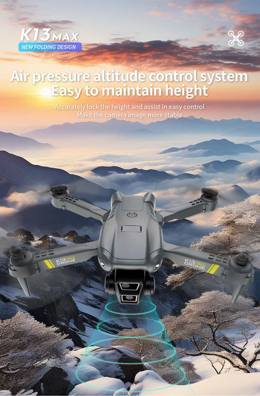 El dron inteligente con cámara K13 y 2 baterías