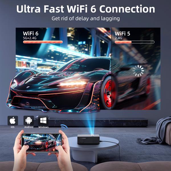 Proyector con funciones WiFi y Bluetooth.