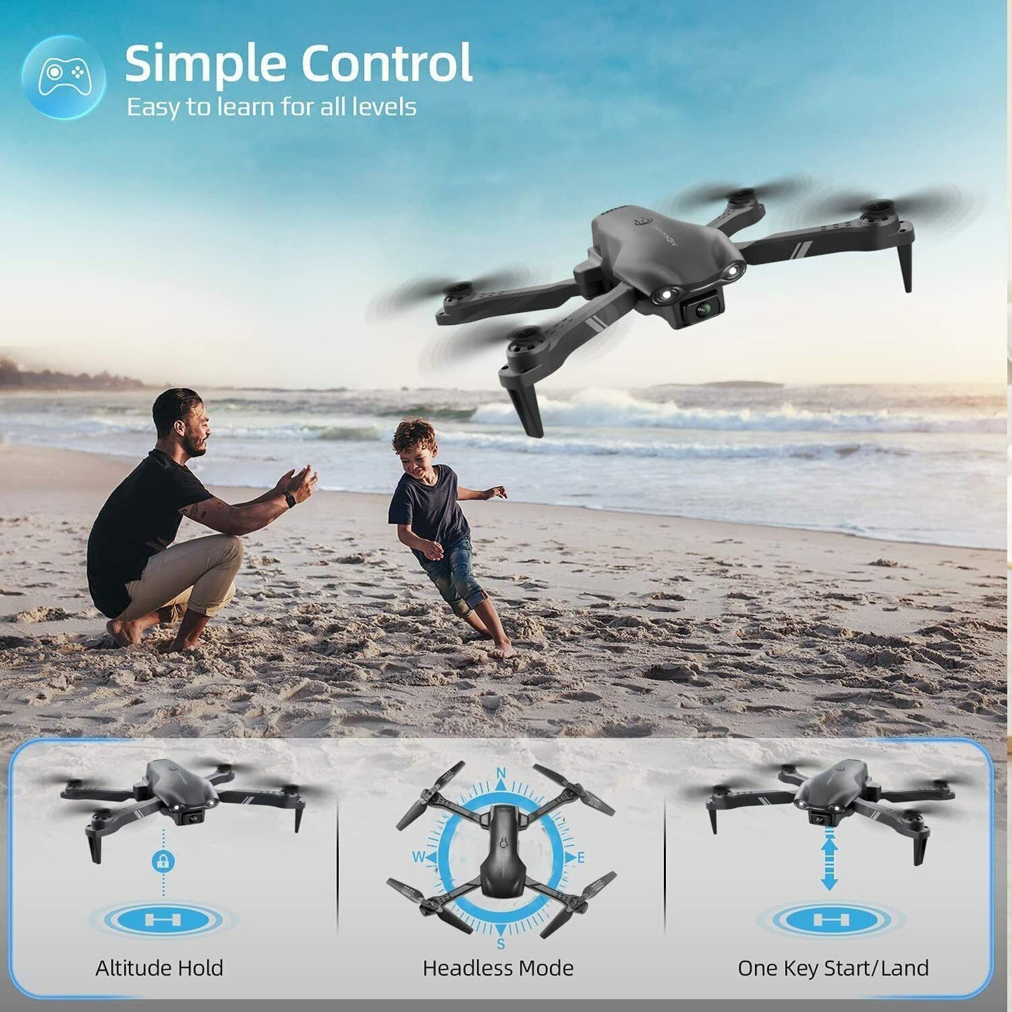 Dron RC 4DRC V13 6K HD con cámara dual