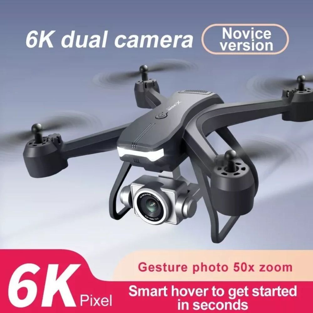Dron profesional 6K HD con cámara dual.