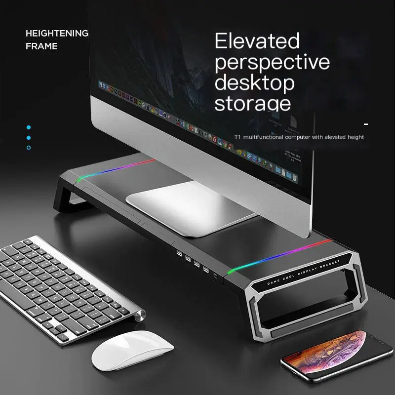 Soporte para Monitor de Ordenador Multifuncional con Hub USB