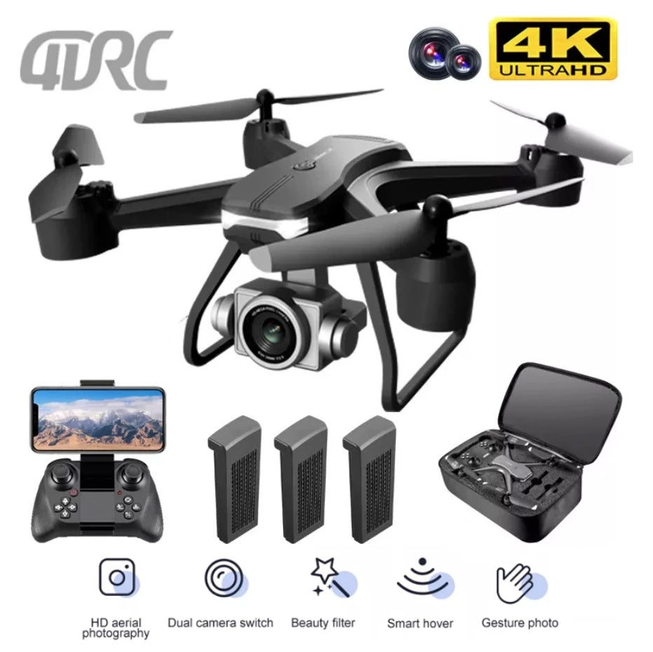 Dron profesional 6K HD con cámara dual.