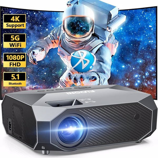 Proyector con wifi 5G y BT, compatible con 4K, PC, TV Sticks y PS5.