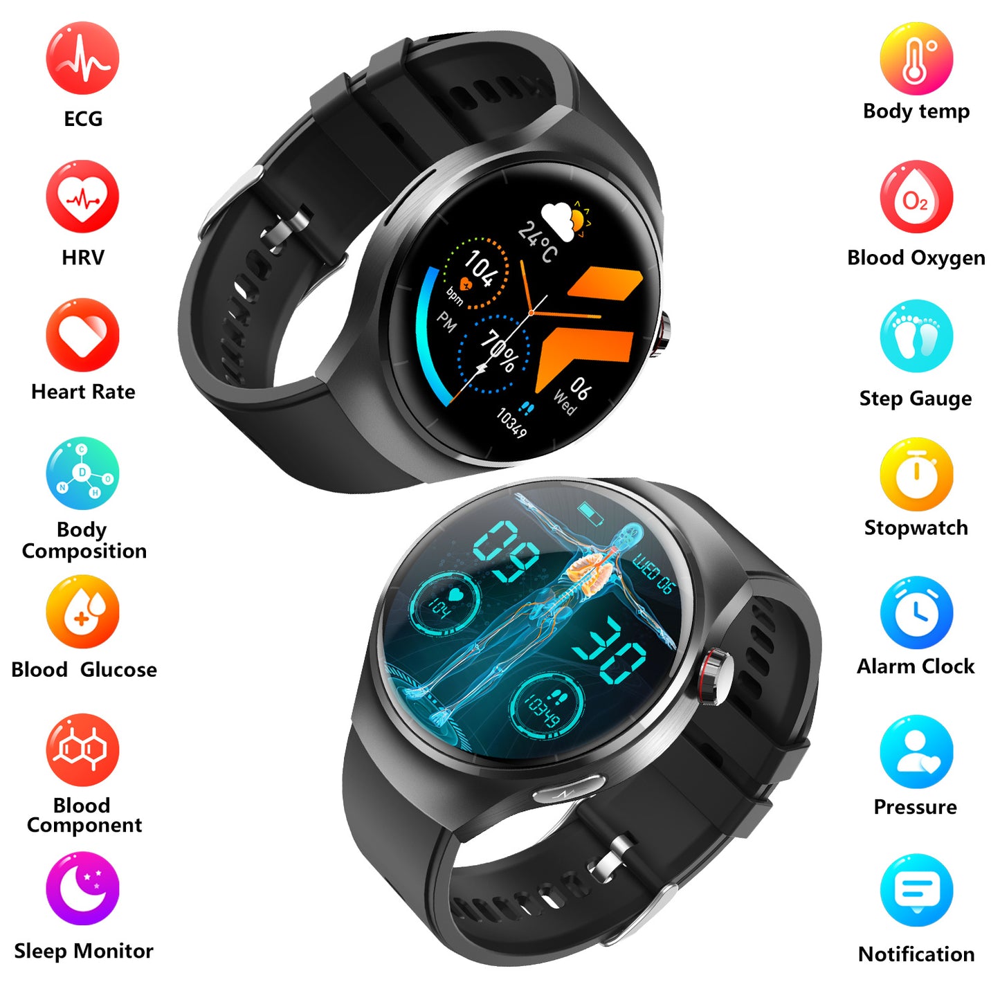Reloj inteligente de moda para hombres y mujeres.
