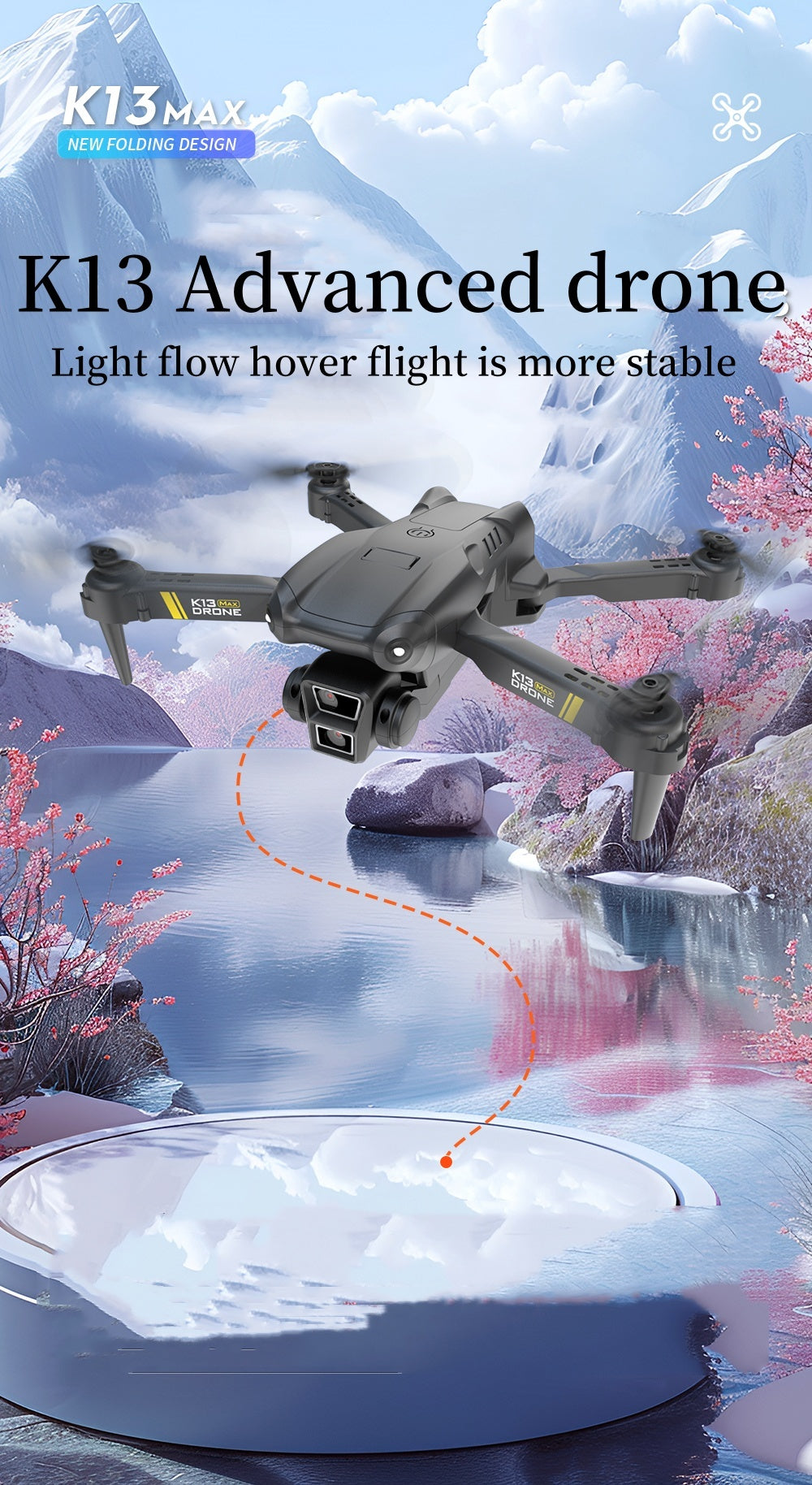 El dron inteligente con cámara K13 y 2 baterías